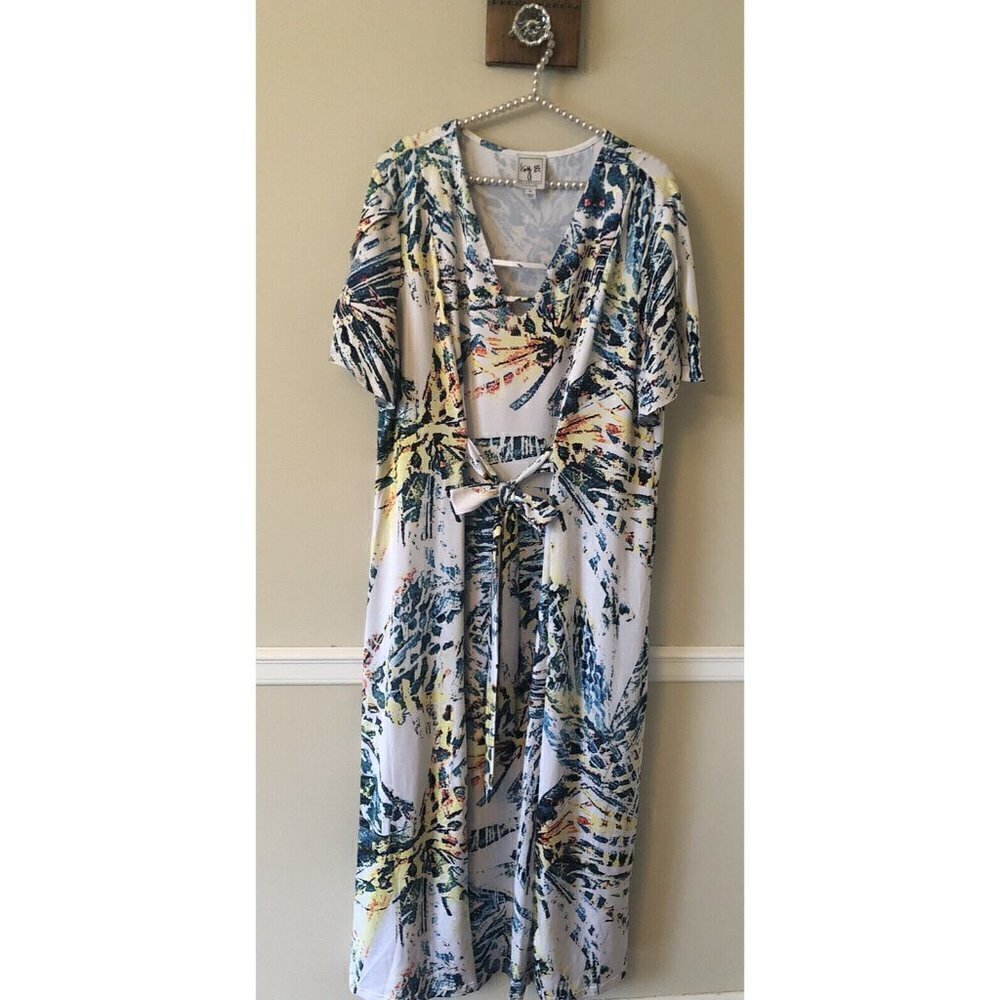Isy B Collection Cayman Islands Womens Size 1X Maxi Dress Multicolor